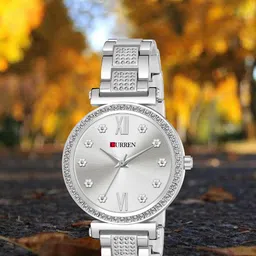 Curren Women Dial & Stainless Steel Bracelet Style Straps Analogue Watch 1660-SFW+JW-01&05-image-90