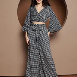 BRINNS Printed V-Neck Top With Palazzos-image-54