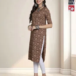 HERE&NOW Women Pack Of 3 Ethnic Motifs Printed Daily Straight Kurtas-image-72