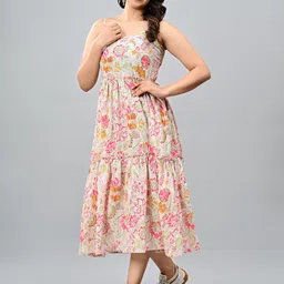 CORDSET Floral Print Fit & Flare Midi Dress-picture-15