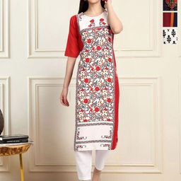Anouk Rustic Selection Of 4 Floral Printed Round Neck Straight Kurtas-23