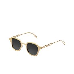 SAM & MARSHALL Unisex Square Sunglasses with UV Protected Lens DAVID_BLACK_GOLD_2636-0