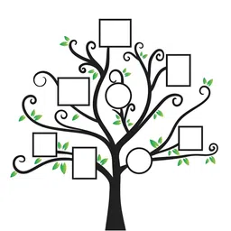 LANSTICK Green & Black Tree With Frame Printed Wall Stcikers-image-100