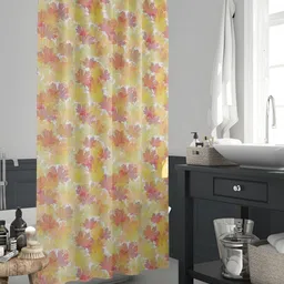 ArtzFolio Yellow & Pink Printed Waterproof Shower Curtain-13