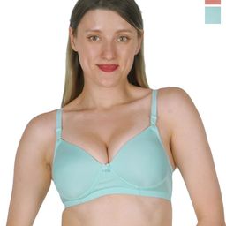 SHYAM SONS FLAIR Plainmould Pack Of 2 Full Coverage Lightly Padded Seamless T-shirt Bra-picture-15