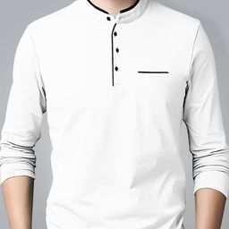 THE BEETEL HOUSE Men Solid Mandarin Collar T-shirt-picture-5