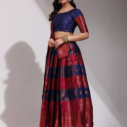 Payu Semi-Stitched Lehenga & Unstitched Blouse With Dupatta image 5