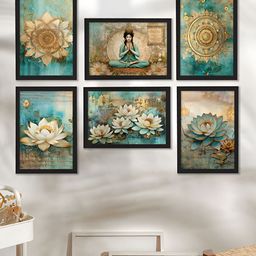 Art Street White & Green 6 Piece Synthetic Wood Other Wall Art-image-59