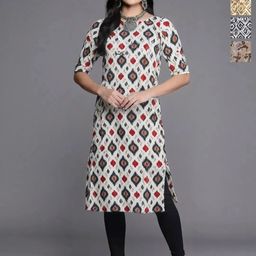 Anouk Rustic Selection Of 4 Ethnic Motifs Printed Round Neck Crepe Straight Kurtas-image-73