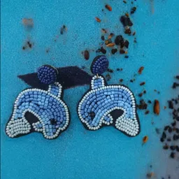 PRIAANSHA CREATIONS Contemporary Dolphin Beaded Studs-picture-30