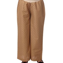 Kriti Full Length Maternity Palazzo With Tummy Hug Allover Print - Beige-image-41