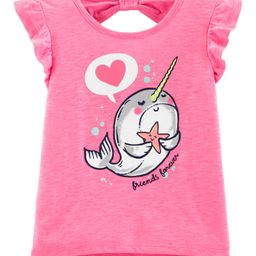 Carter's Neon Narwhal Hi-Lo Slub Tee - Pink-image-39