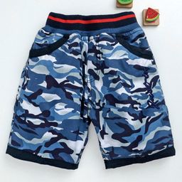 Olio Kids Camouflage Shorts Justice Embroidery - Blue-15