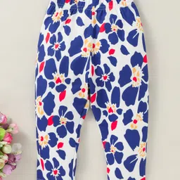 Kookie Kids Full Length Lounge Pant Floral Print - Blue-picture-29