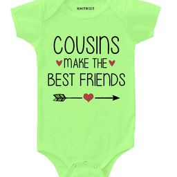 KNITROOT Cousins Make Best Friends Print Half Sleeves Onesie - Green-image-43