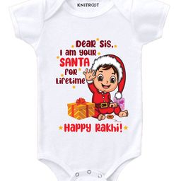 KNITROOT Happy Rakhi Print Short Sleeves Onesie - White-image-96