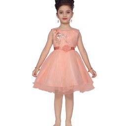 Aarika Sleeveless Flower Embroidery Detailing Dress - Peach-image-24
