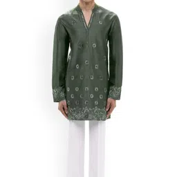 SDS By Kushal Shah Men Printed Mandarin Collar Regular Kurta Set-picture-28