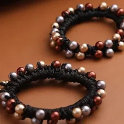 DressBerry Women Set of 2 Beaded Ponytail Holders-image-88
