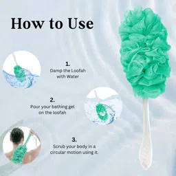 CareDone Set of 2 Soft Round Loofah and Long Loofah With Handle image 3
