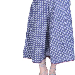 Exotic India Women Floral Printed Pure Cotton Flared Maxi Skirt-image-38