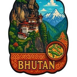 Bhutan Country Theme Souvenir Wooden Refrigerator Stylish Fridge Magnet-image-76
