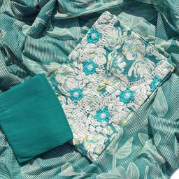 GC 80 BY GAURI COLLECTION Floral Printed Thread Work Pure Cotton Unstitched Dress Material-image-72