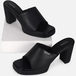 Van Heusen Woman PU Block Mules-25