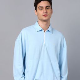 Slowave Men Shirt Collar Cotton Sweatshirt-image-83