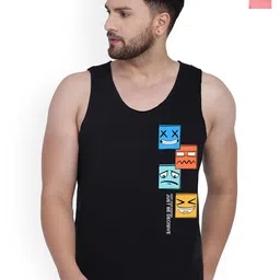 SLOWLORIS Pack Of 2 Printed Innerwear Vests SL26 COMBO (LOUD PEACH) (JUST BLACK)-picture-17