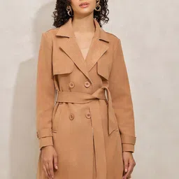 SHOWOFF Women Suede Windcheater Longline Tailored Jacket-picture-35