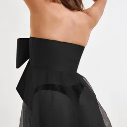 Krelin Net Strapless Front Bow Tie-Up Cup Laced Net Baby Doll image 2