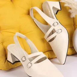 PLANET WALKBlock Heel Pumps With Buckles-picture-37
