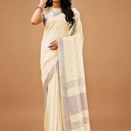 PURI MAA Zari Linen Blend Fusion Kota Saree-image-44