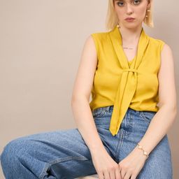 Roadster Tie-Up Neck Cotton Top-picture-26