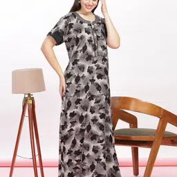 Alpine Designer Label Printed Maxi Nightdress-image-74