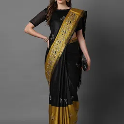 Anouk Rustic Women Ethnic Motifs Kutchi Embroidery Chanderi Saree-image-16