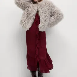 Marks & Spencer Faux Fur Collarless Short Coat-picture-15