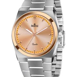 SWISSTYLE Men Brass Embellished Dial & Stainless Steel Straps Analogue Watch SS-GR1810-CPR-CH..-14