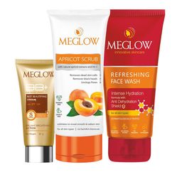 MEGLOW Set Of 3 BB+ Cream - 30 g, Apricot Scrub & Refreshing Face Wash - 70 g Each-image-12