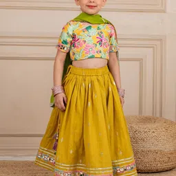 Jilmil Girls Embroidered Beads And Stones Ready to Wear Lehenga & Blouse With Dupatta-picture-26
