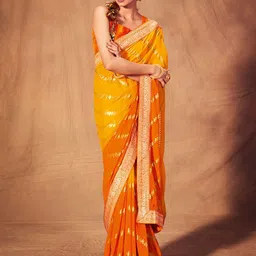 Anouk Rustic Zari Poly Georgette Saree image 5