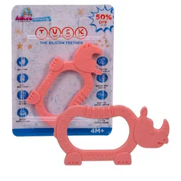 Adore Tusk Pink Rhino Shape BabyTeether-37