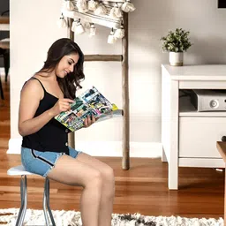 Parasnath White & Grey Strong & Durable Folding Stool-image-22