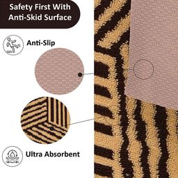 Kuber Industries 3-Pcs Brown & Beige ChevronRectangular Anti-Skid Doormats image 3