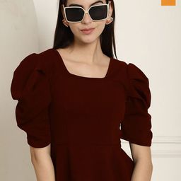 Metronaut Women Pack Of 2 Puff Sleeve Peplum Top-picture-33