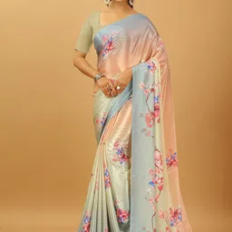 A.V.M. SILK MILLS Floral Printed Pure Crepe Saree-picture-18