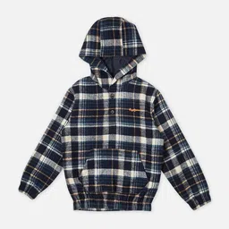 Pepe Jeans Boys Hooded Checked Cotton Casual Bomber Jacket-picture-28