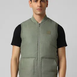 V Dot Men Open Front Jacket with Embroidered image 1