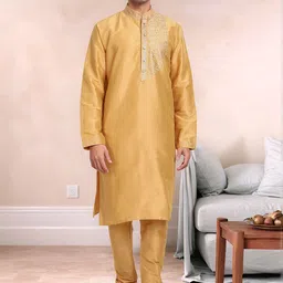Moda Rapido Men Embroidered Regular Thread Work Kurta with Pyjamas-picture-1